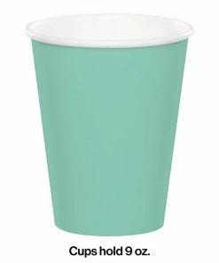 Creative Converting Solid Color Tableware Fresh Mint Hot/Cold Paper Cups 9 Oz., 8 Ct