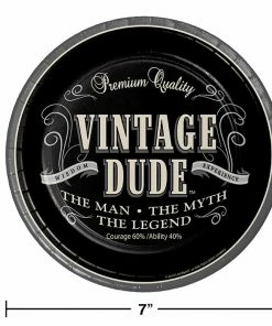 Creative Converting Vintage Dude Dessert Plates, 8 Ct Adult Birthday Party Themes