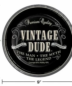 Creative Converting Vintage Dude Paper Plates, 8 Ct Adult Birthday Party Themes