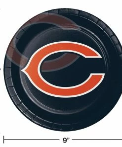 Creative Converting NFL And Football Party Supplies Chicago Bears Paper Plates, 8 Ct