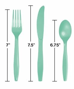 Creative Converting Fresh Mint Green Assorted Plastic Cutlery, 24 Ct