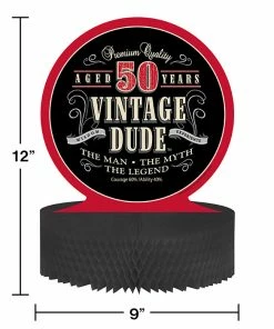 Creative Converting Vintage Dude 50th Birthday Centerpiece