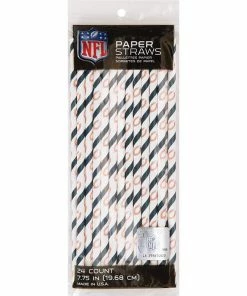 Creative Converting Chicago Bears Paper Straws, 24 Ct NFL And Football Party Supplies