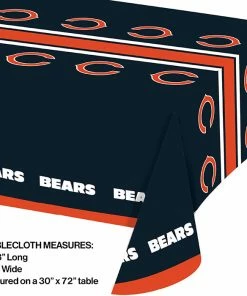 Creative Converting NFL And Football Party Supplies Chicago Bears Plastic Table Cover, 54" X 102"
