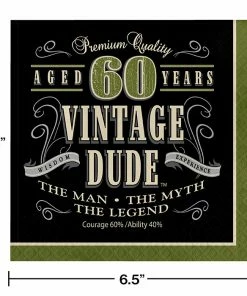 Creative Converting Vintage Dude Luncheon Napkin, '60, 16 Ct
