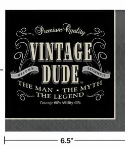 Creative Converting Vintage Dude Napkins, 16 Ct Adult Birthday Party Themes