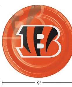 Creative Converting Cincinnati Bengals Paper Plates, 8 Ct NFL And Football Party Supplies