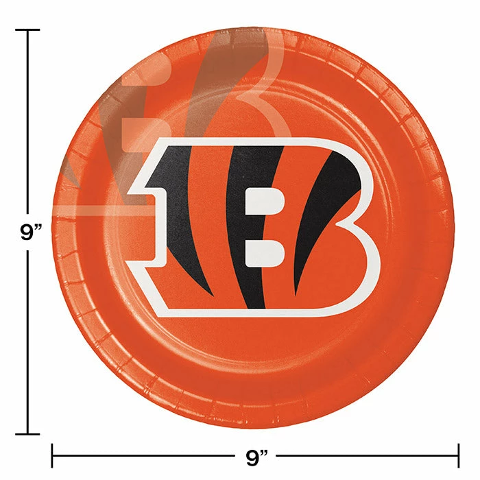 Creative Converting Cincinnati Bengals Paper Plates, 8 Ct NFL And Football Party Supplies