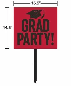 Creative Converting Red Graduation Yard Sign Graduation Party Supplies