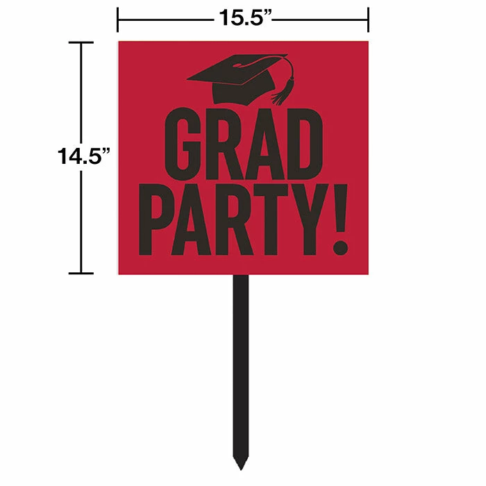 Creative Converting Red Graduation Yard Sign Graduation Party Supplies