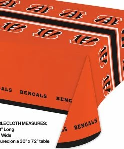 Creative Converting Cincinnati Bengals Plastic Table Cover, 54" X 102"