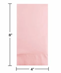 Creative Converting Classic Pink Guest Towel, 3 Ply, 16 Ct Solid Color Tableware