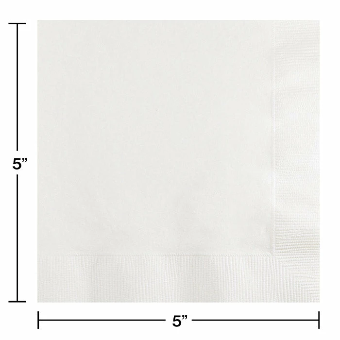 Creative Converting White Beverage Napkin 2Ply, 50 Ct