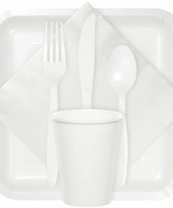 Creative Converting Solid Color Tableware White Premium Plastic Forks, 24 Ct