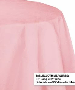 Creative Converting Solid Color Tableware Classic Pink Tablecover, Octy Round 82
