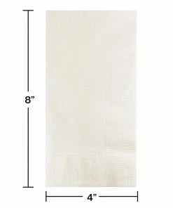Creative Converting White Dinner Napkins 2Ply 1/8Fld, 50 Ct Solid Color Tableware