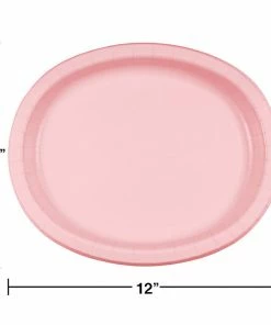 Creative Converting Solid Color Tableware Classic Pink Oval Platter 10