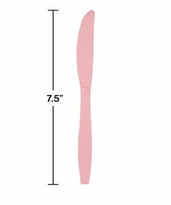 Creative Converting Solid Color Tableware Classic Pink Plastic Knives, 24 Ct