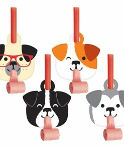 Creative Converting Dog Party Blowouts W/ Med, 8 Ct