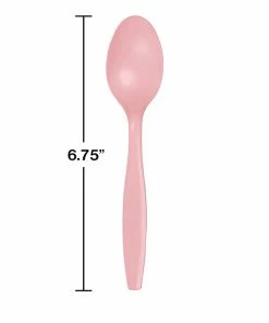 Creative Converting Classic Pink Plastic Spoons, 24 Ct Solid Color Tableware