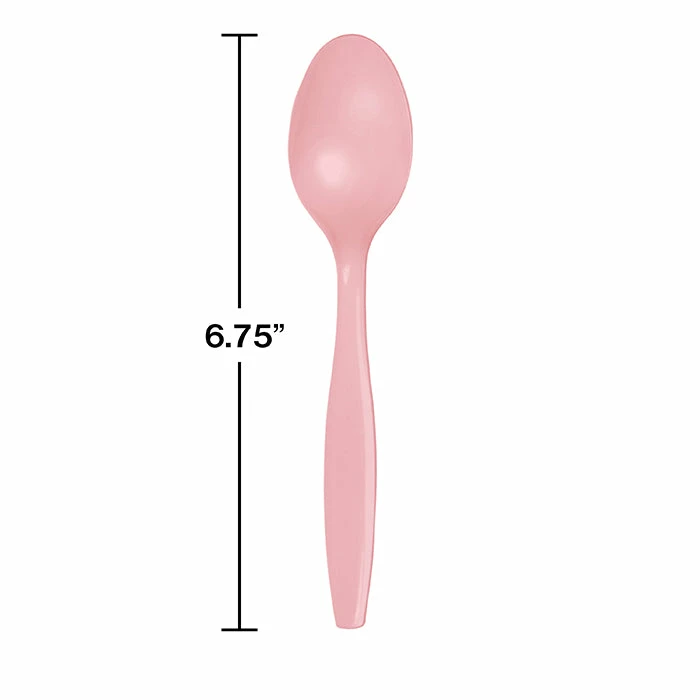 Creative Converting Classic Pink Plastic Spoons, 24 Ct Solid Color Tableware