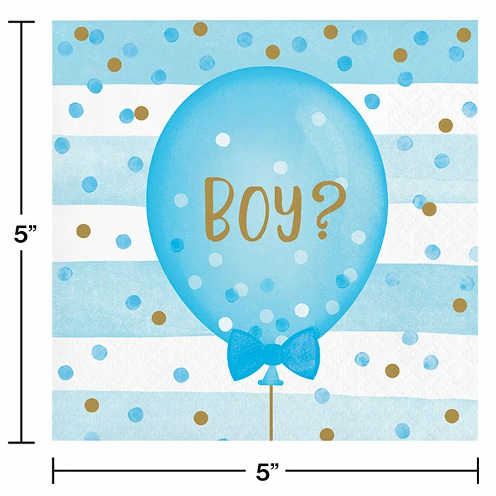 Creative Converting Gender Reveal Balloons Beverage Napkins, 16 Ct Baby Showers