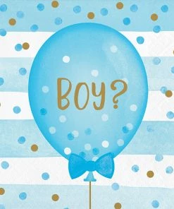 Creative Converting Gender Reveal Balloons Beverage Napkins, 16 Ct Baby Showers