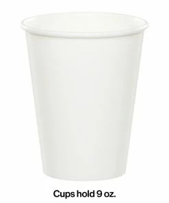 Creative Converting Solid Color Tableware White Hot/Cold Paper Paper Cups 9 Oz., 24 Ct