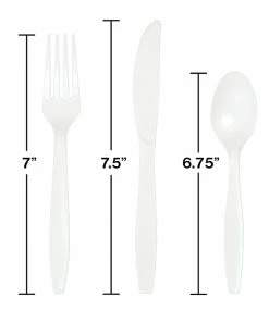 Creative Converting Solid Color Tableware White Prem Cutlery Ast, 24 Ct