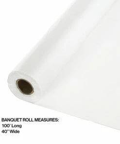 Creative Converting White Banquet Roll 40" X 100' Solid Color Tableware