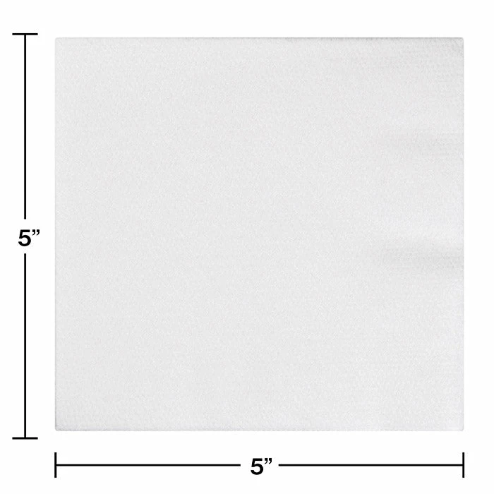 Creative Converting Solid Color Tableware Form & Function - White Beverage Napkin Airlaid, 24 Ct