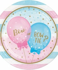 Creative Converting Gender Reveal Balloons Paper Plates, 8 Ct