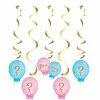 Creative Converting Gender Reveal Balloons Dizzy Danglers, 5 Ct Baby Showers