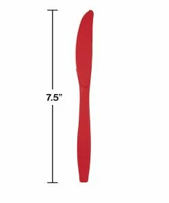 Creative Converting Solid Color Tableware Classic Red Plastic Knives, 50 Ct