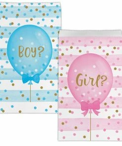Creative Converting Baby Showers Gender Reveal Balloons Favor Bags, 10 Ct
