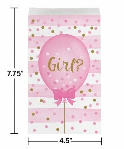 Creative Converting Baby Showers Gender Reveal Balloons Favor Bags, 10 Ct