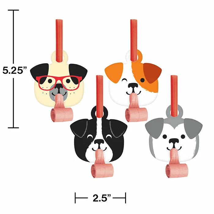 Creative Converting Dog Party Blowouts W/ Med, 8 Ct