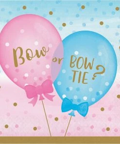 Creative Converting Gender Reveal Balloons Napkins, 16 Ct Baby Showers