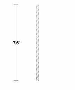 Creative Converting Silver And White Striped Paper Straws, 24 Ct General Decorations