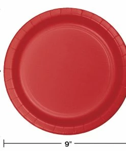 Creative Converting Classic Red Paper Plates, 24 Ct Solid Color Tableware