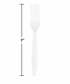 Creative Converting White Premium Plastic Forks, 50 Ct Solid Color Tableware