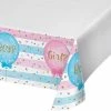 Creative Converting Baby Showers Gender Reveal Balloons Plastic Tablecover Border Print, 54" X 102"