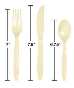 Creative Converting Ivory Assorted Plastic Cutlery, 24 Ct Solid Color Tableware