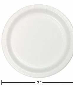 Creative Converting White Dessert Plate, 24 Ct Solid Color Tableware