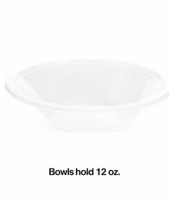 Creative Converting Solid Color Tableware Clear 12 Oz Plastic Bowls, 20 Ct