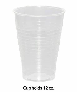 Creative Converting Solid Color Tableware Clear 12 Oz Plastic Cups, 20 Ct