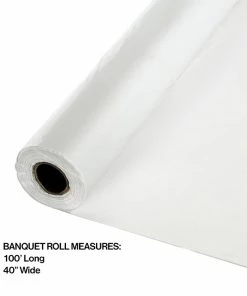 Creative Converting Clear Banquet Roll 40" X 100' Solid Color Tableware