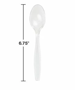 Creative Converting Clear Plastic Spoons, 50 Ct Solid Color Tableware