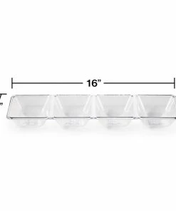 Creative Converting Clear Plastic Tray 16" Divided Solid Color Tableware
