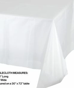 Creative Converting Solid Color Tableware Clear Tablecover Plastic 54" X 108"